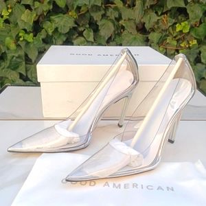 NEW Good American Cinderella Clear Pump Heels Women's Size 9 Cinder-f-ing-rella